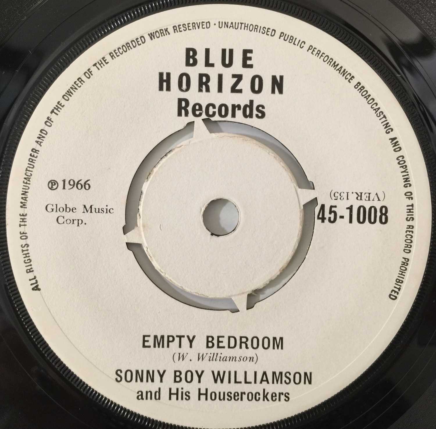 SONNY BOY WILLIAMSON - FROM THE BOTTOM/ EMPTY BEDROOM 7" (BLUE HORIZON - 45-1008) - Image 3 of 3