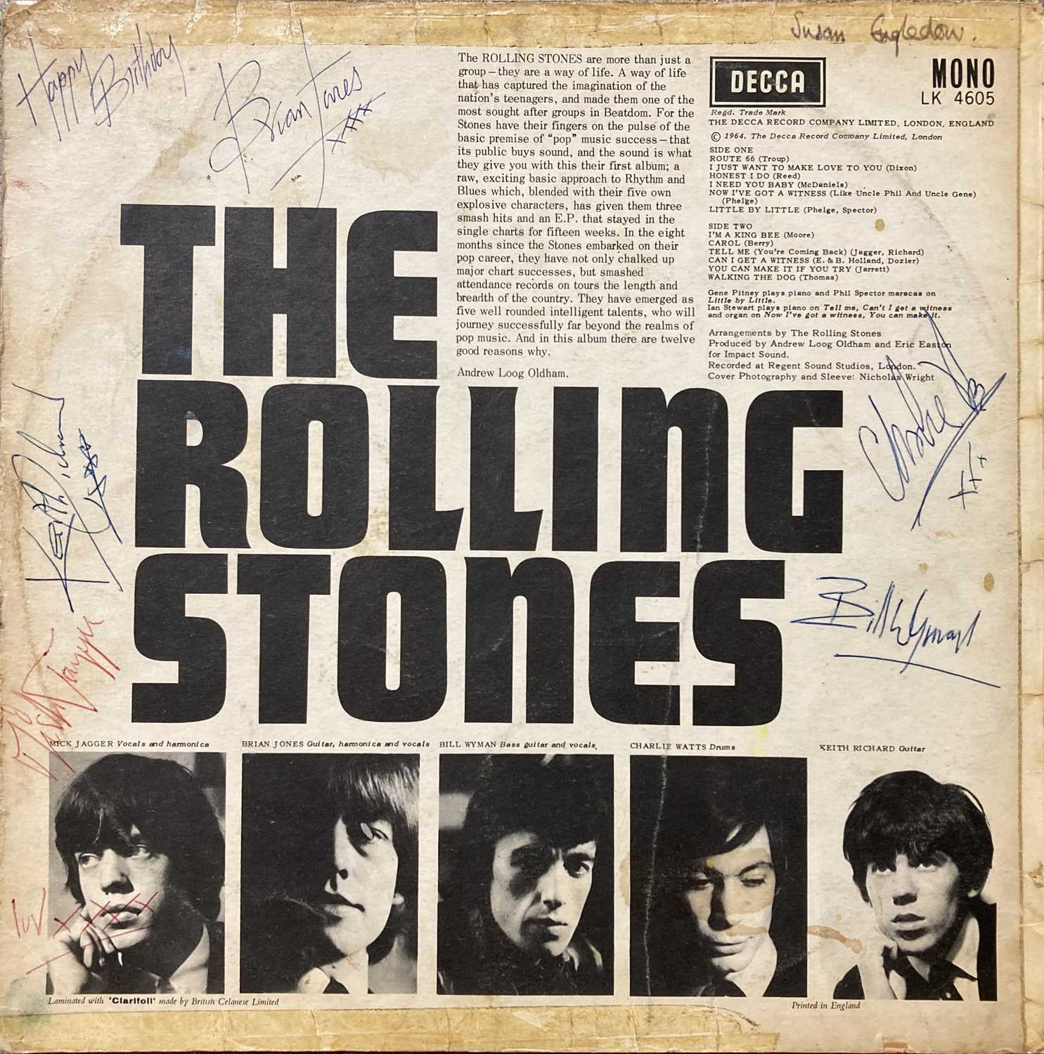 THE ROLLING STONES - FULLY SIGNED LP.