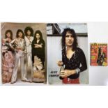 QUEEN / ALICE COOPER - ORIGINAL POSTERS AND MAGAZINE.