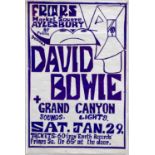 DAVID BOWIE - A RARE CONCERT POSTER FOR THE FRIARS, AYLESBURY.