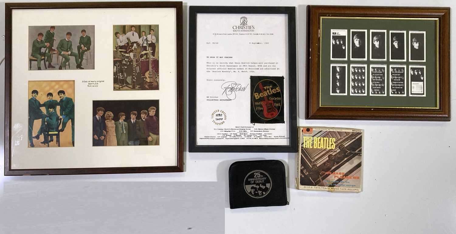 BEATLES MEMORABILIA INC LIDO TOYS COMB, 1964 FAN CLUB BADGE.