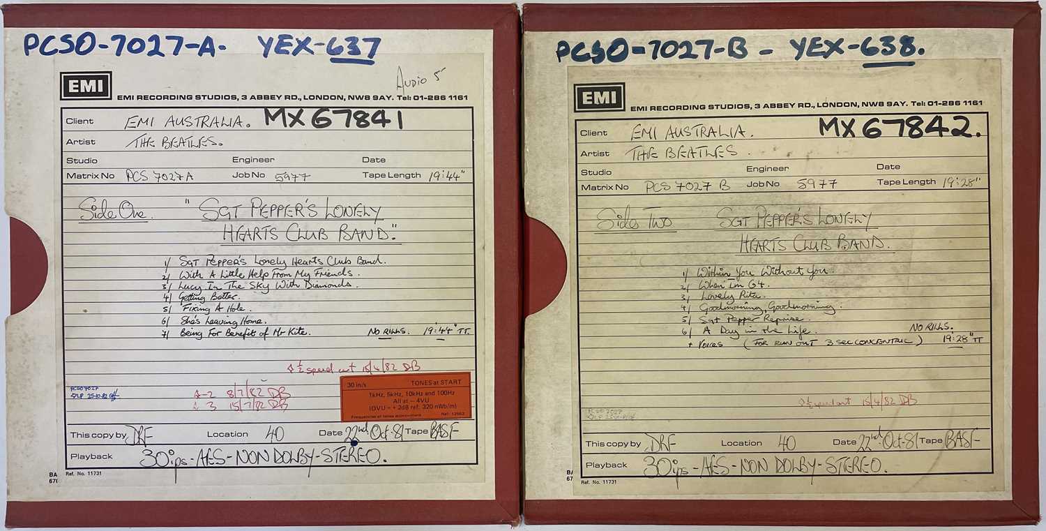 THE BEATLES - A COPY MASTER PRODUCTION TAPE FOR SGT. PEPPERS.