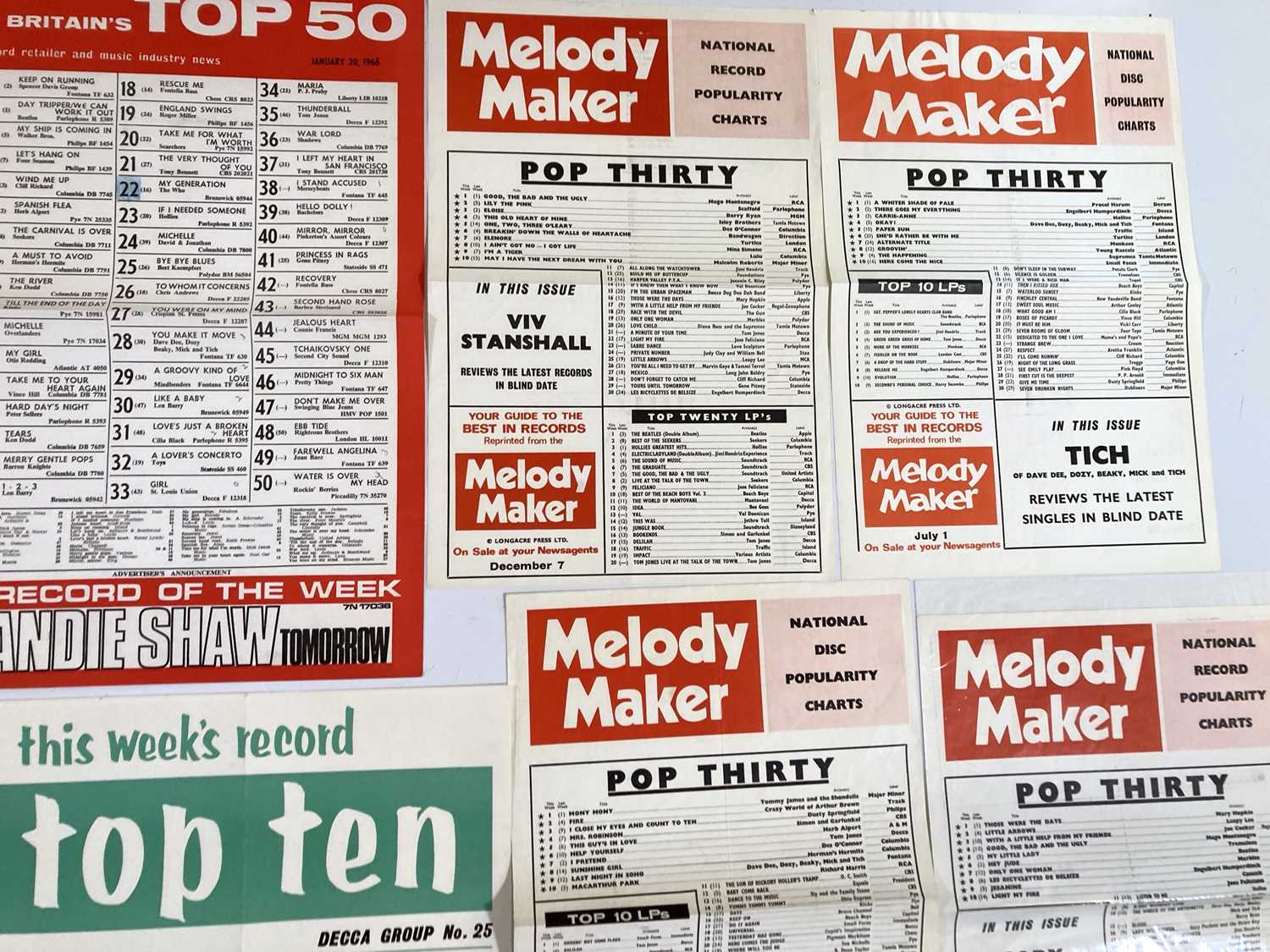 1960S MELODY MAKER / TOP 50 CHART SHEETS. - Image 4 of 12