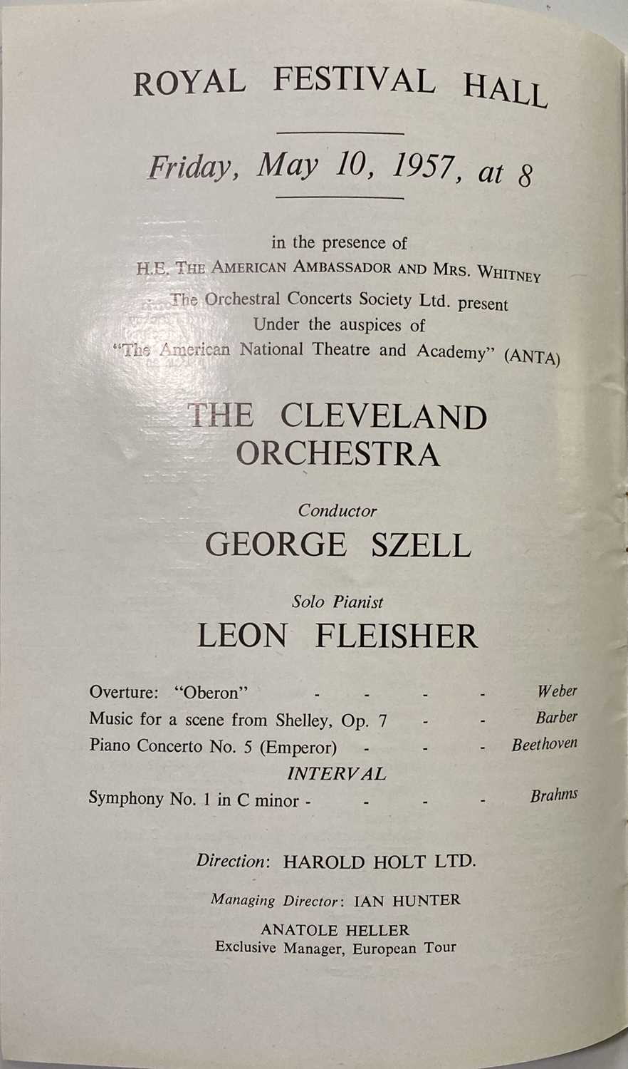 CLASSICAL MUSIC - INTERNATIONAL ORCHESTRAS - CONCERT PROGRAMMES / POSTERS - Image 8 of 15