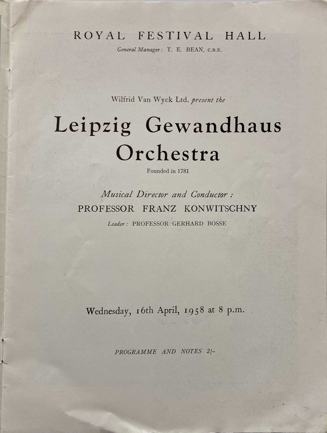 CLASSICAL MUSIC - INTERNATIONAL ORCHESTRAS - CONCERT PROGRAMMES / POSTERS - Image 12 of 15