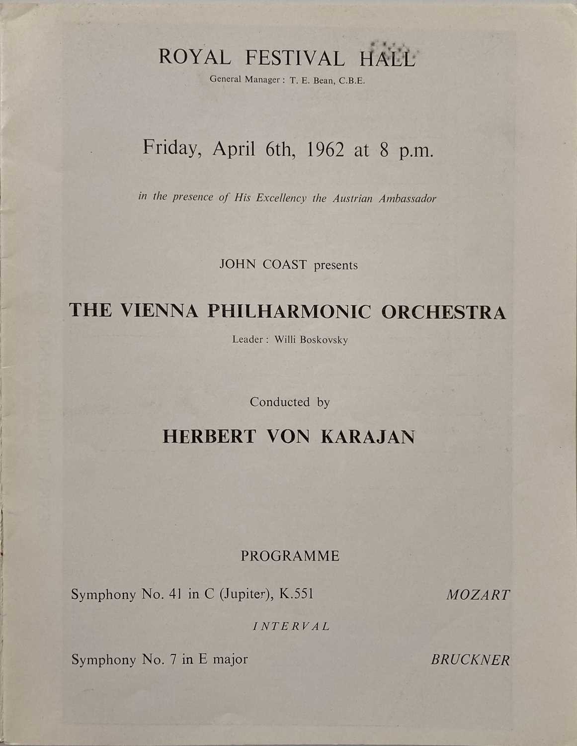 CLASSICAL MUSIC - INTERNATIONAL ORCHESTRAS - CONCERT PROGRAMMES / POSTERS - Image 13 of 15