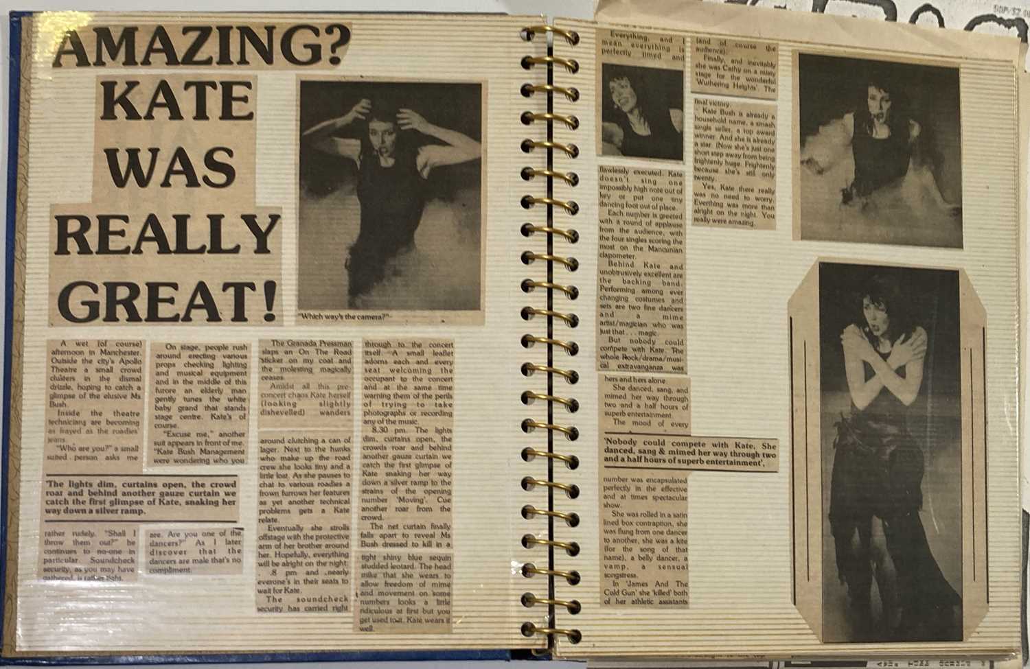 KATE BUSH SCRAPBOOKS INC CONCERT PHOTOGRAPHS. - Image 13 of 28