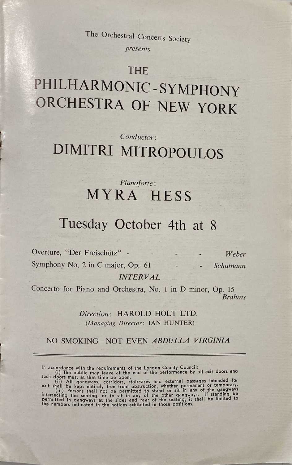 CLASSICAL MUSIC - INTERNATIONAL ORCHESTRAS - CONCERT PROGRAMMES / POSTERS - Image 9 of 15