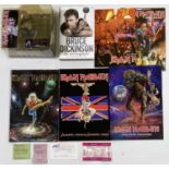 IRON MAIDEN MEMORABILIA INC SIGNED BOOK.