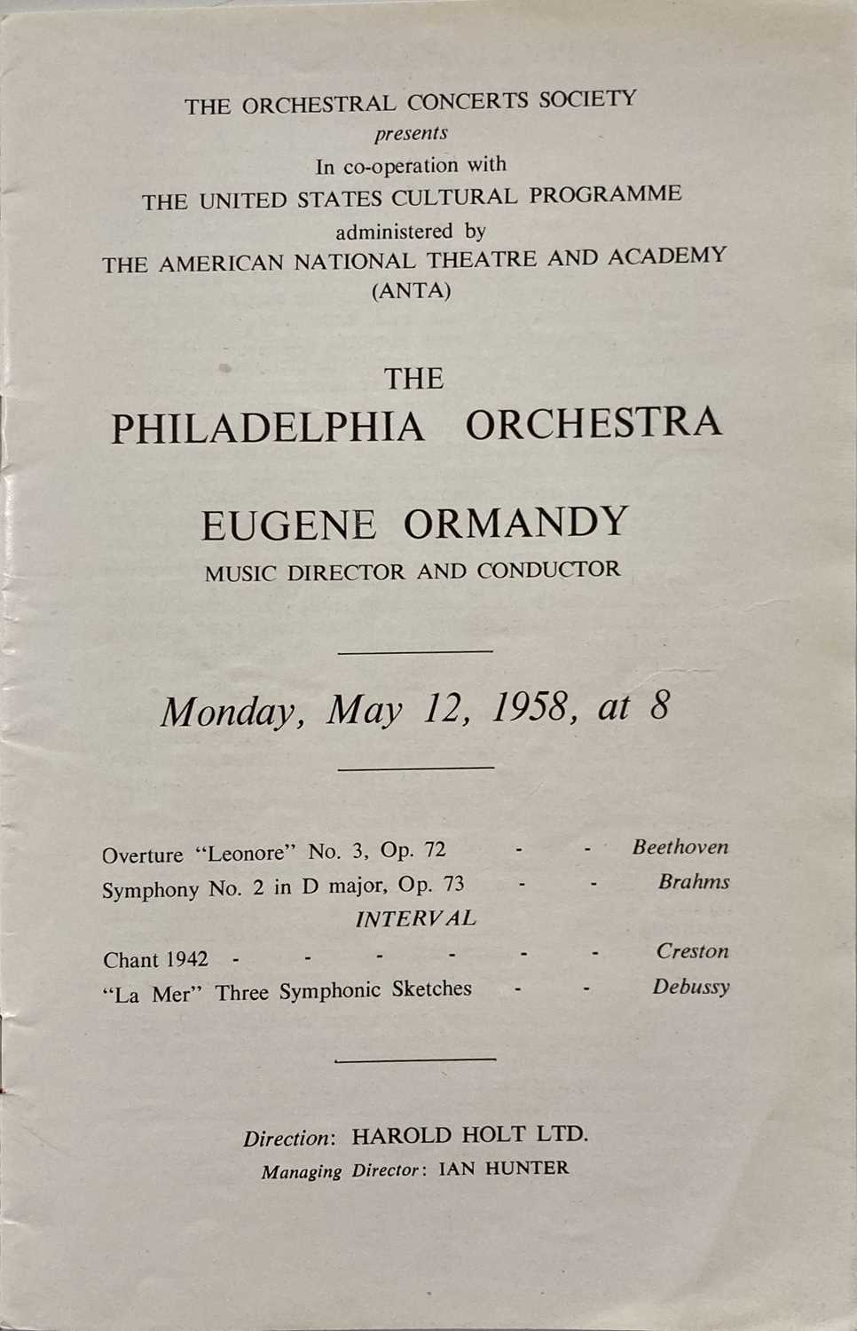 CLASSICAL MUSIC - INTERNATIONAL ORCHESTRAS - CONCERT PROGRAMMES / POSTERS - Image 7 of 15