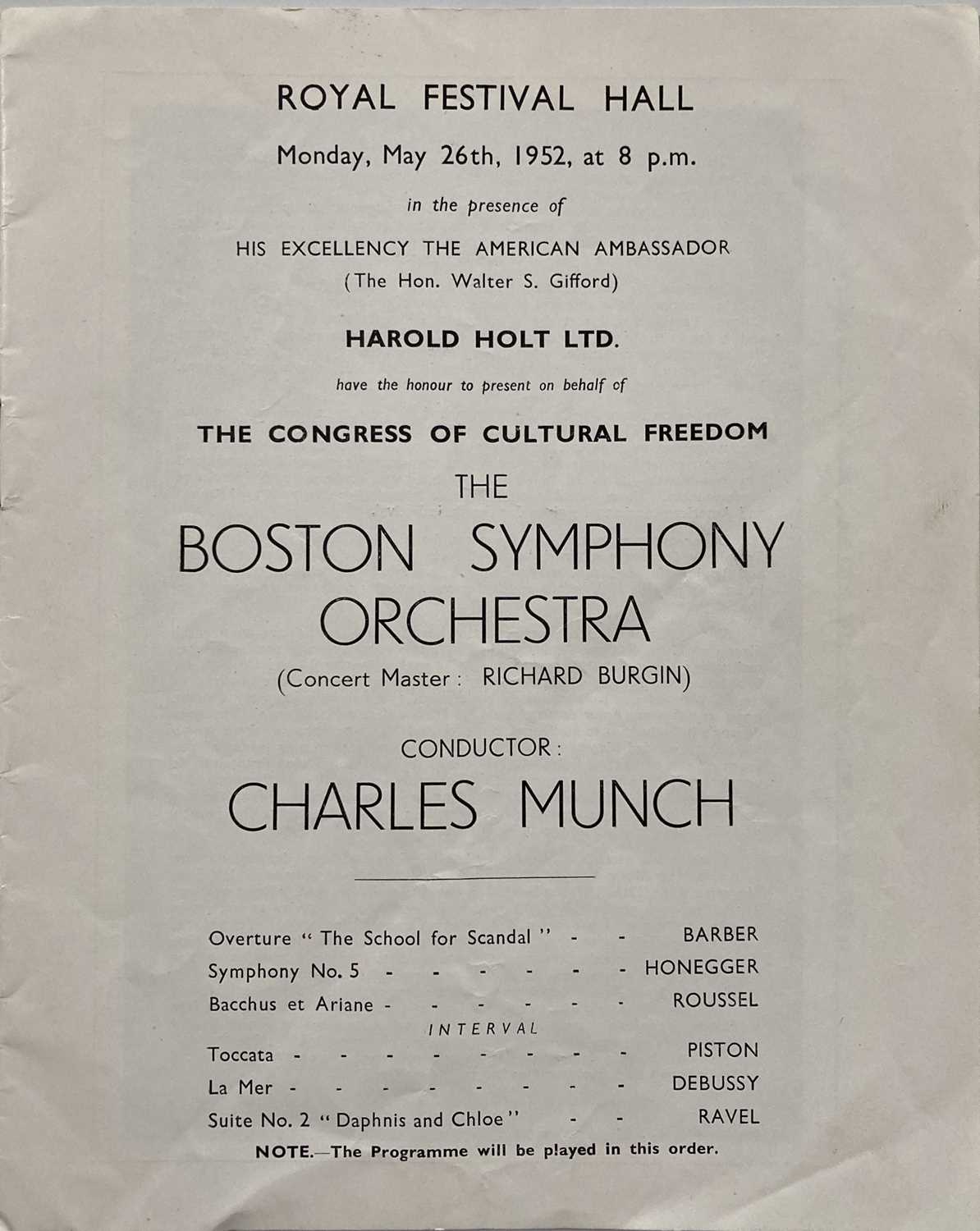 CLASSICAL MUSIC - INTERNATIONAL ORCHESTRAS - CONCERT PROGRAMMES / POSTERS - Image 11 of 15