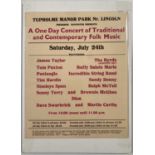 ORIGINAL 1971 TUPHOLME MANOR FOLK FESTIVAL HANDBILL.