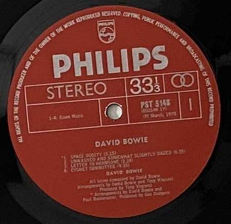 DAVID BOWIE - DAVID BOWIE LP (ORIGINAL SOUTH AFRICAN PHILIPS PRESSING - PST 5148) - Image 4 of 5