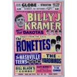 THE YARDBIRDS, RONETTES, BILLY J KRAMER- ORIGINAL 1964 CONCERT POSTER.