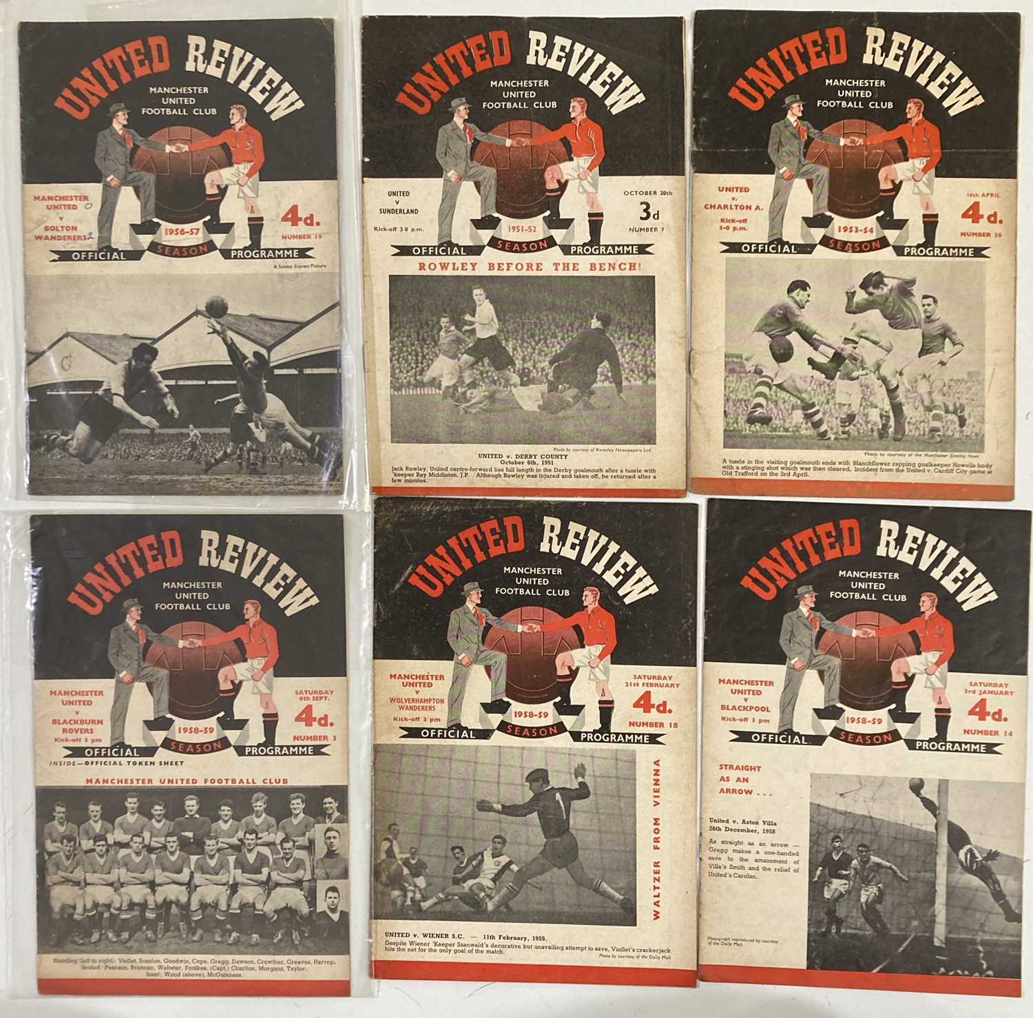 MANCHESTER UNITED - 1950S FOOTBALL PROGRAMMES. - Image 8 of 8