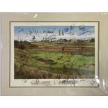 GOLF MEMORABILIA - SIGNED 2002 OPEN PRINT.