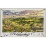 GOLF MEMORABILIA - TROON OPEN MULTI SIGNED PRINT.