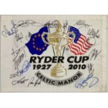 GOLF MEMORABILIA - 2010 RYDER CUP FLAG SIGNED BY EUROPEAN TEAM.