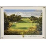 GOLF MEMORABILIA - LIMITED EDITION PRINT SIGNED BY GOLFERS.