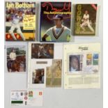 SPORTING MEMORABILIA - SIGNED BOOKS INC CRICKET STARS.