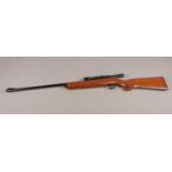 A .22 cal BSA Meteor break barrel air rifle with A.S.I 4x20 scope. serial number: TH26948. CAN'T