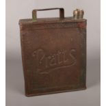 A vintage Pratts petrol can.