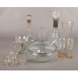 A collection of Victorian and early twentieth century glassware. To include silver plated rimmed