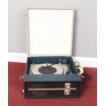 A Fidelity portable record player. Serial No. CP011707.