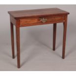 A George III mahogany side table with single drawer.