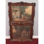 Two framed prints after George Morland, untitled. Size of prints: 55cm x 43cm