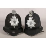 Two Northumbria Police helmets.