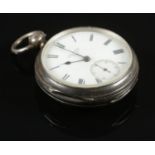 A Victorian silver John Perry pocket watch. Assayed London 1880 by James Oliver.