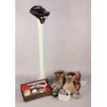 A small collection of assorted items. To include a 'Jack in the Pulpit Vase', pair of composite boot