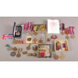 A collection of WW1 & WW2 medals. To include Defence medals, war medals (1939-1945) one with oak