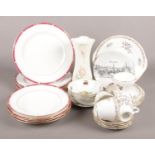 A quantity of part tea sets. Includes cups, saucers and dinner plates from Royal Grafton, Royal