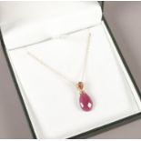A 9ct Ruby pendant necklace.