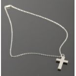 A Silver crucifix pendant necklace. Assayed Birmingham 1901 by B & W. 20cm length. Weight 3.12g.