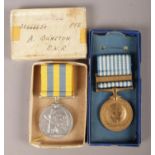Medals: Two boxed Korea medals awarded to PTE 22666650 A Bunston D.W.R. To include United Nations