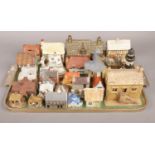A tray of ceramic cottages. Including Lilliput Lane examples, etc.