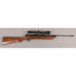 A Crossman 2260 .22cal bolt action CO2 air rifle. With 6x40 telescopic sight. In canvas carry