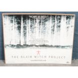 A large cinema Quad film poster advertising the release of 'The Blair Witch Project' in 1999.