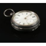 A Victorian silver pocket watch. Assayed Chester 1897 by H Samuel Ltd.