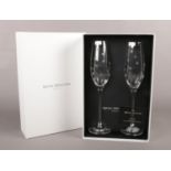 A pair of Royal Doulton toasting flutes ' Twinkle'. Made with Swarovski elements. (boxed)
