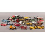 A box of die cast vehicles. 'Models of yesteryear' Matchbox etc