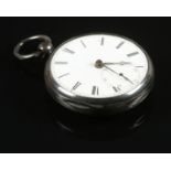 A Victorian silver fusee pocket watch. Assayed London 1844 by Charles Woods. Movement marked for R