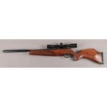 A BSA Lightning XL SE .22cal break barrel air rifle. With integrated sound moderator and BSA