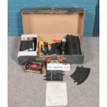 A boxed Renault Formula 1 scalextric circuit. Some parts missing.