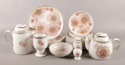 A large collection of Denby Gypsy dinnerwares. To include dinner plates of different sizes, coffee