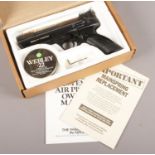 A Webley Tempest .22cal air pistol. In original box with instructions and pellets. Working order.