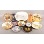 A collection of named ceramics, to include large Poole 'Trudiana' plate, a quantity of Royal Doulton